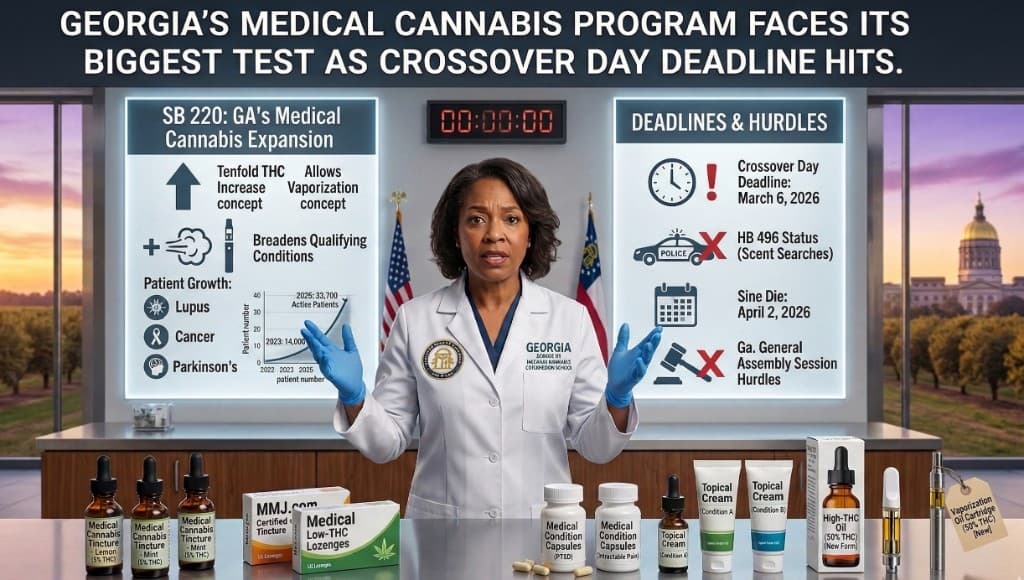 Georgia medical cannabis program facing SB 220 legislative deadline with low-THC products and Crossover Day timeline
